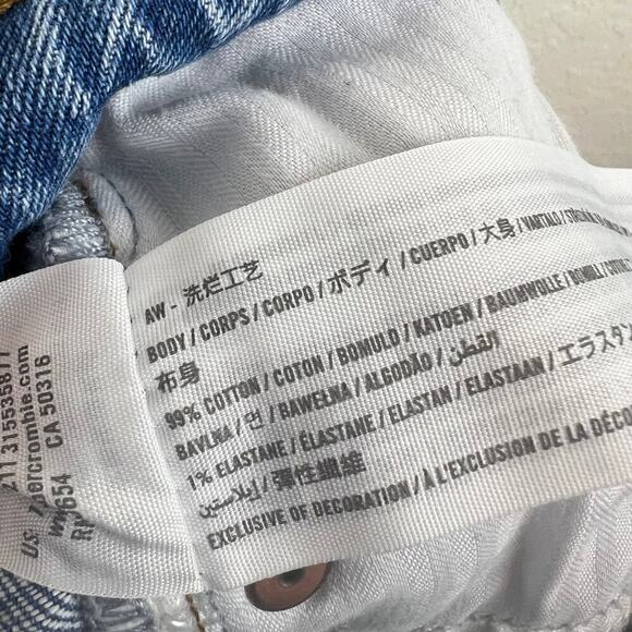 Abercrombie & Fitch Curve Love The Mom High Rise Light Wash Blue Denim Jeans 4R - Picture 8 of 9